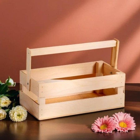 Wooden Kashpo 24.5 × 13.5 × 9 cm "Two Light", two -string, natural give beautifully-1