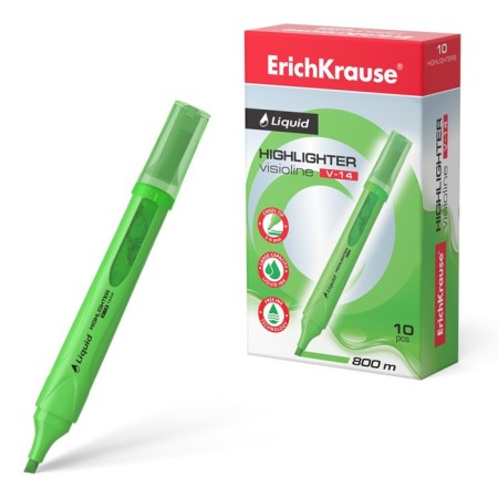 Erichkrause Liquid Visioline V-14 Neon, 0.6-4.0 mm textbook, water-based liquid ink, green
