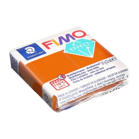 Plastic-polymer clay baked 57g fimo effect orange metallic 8010-41