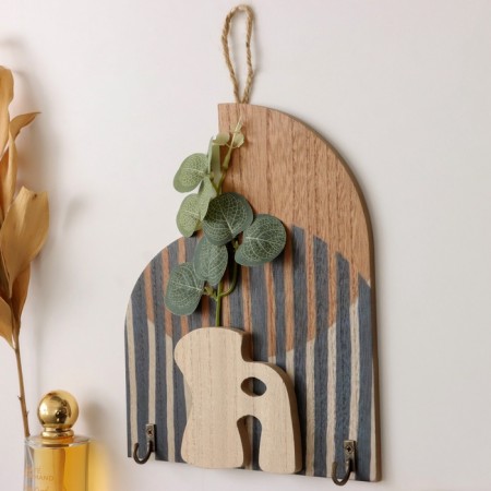 Decorative wood hooks "Abstraction with the plant" 1.5x19.5x23.5 cm-1