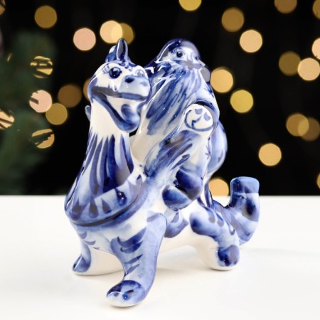 Souvenir "Dragon Legolas", Gzhel, Porcelain, 10x13cm-3