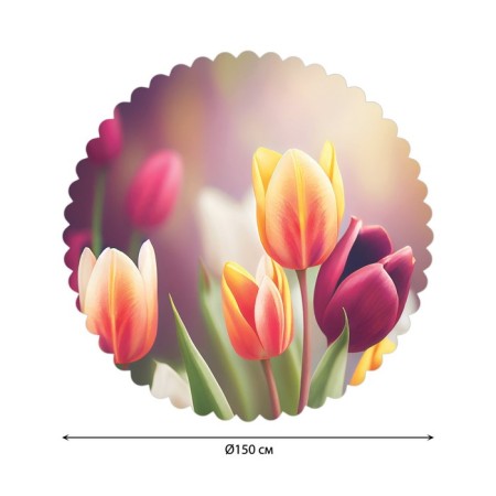 The tablecloth "Field of tulips", round, Saten, d = 150 cm-1