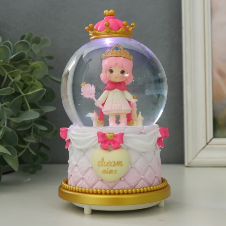 Souvenir Polystone Water Ballion Music, Light "Prince/Princess" MIX 15x8.5x8.5 cm-6