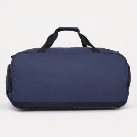 Road bag with a zipper, shoes, external pocket, long belt, blue color-1