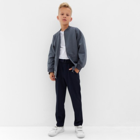 Pants for the boy Minaku: School Collection, dark blue color, height 146 cm-6