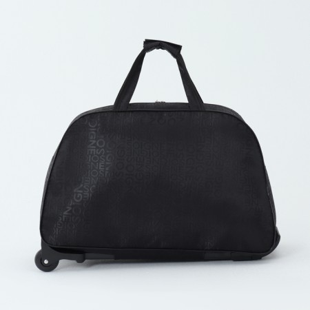 Road bag on wheels, external pocket, black color-1