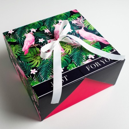 Gift box, packaging, "tropics", 29.5 x 29.5 x 14.5 cm