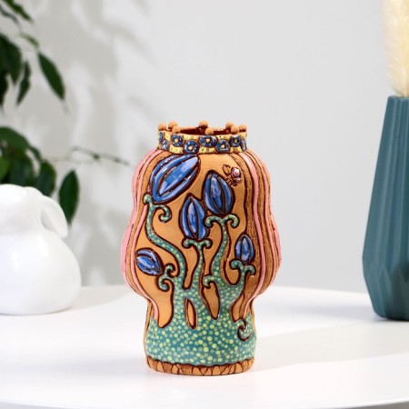 Souvenir Ceramics "Girl Feja" with a unicorn light (vase), h = 22cm v = 1l-2
