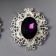 Decor for creativity Metal "Medallion Patal" dark violet crystal 2.6x2.4 cm