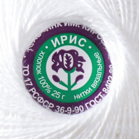 Knitting threads "Iris" 150m/25g 100% Merusirized cotton color 0101-3