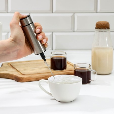 Capuchicuric with brush for mugs, stainless steel-4