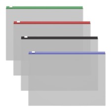 A4 A4 Zip-Molniya folder, 120 μm, Erichkrause Fizzy Clear, with color lightning, up to 100 sheets, mix
