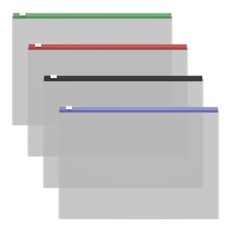 A4 A4 Zip-Molniya folder, 120 μm, Erichkrause Fizzy Clear, with color lightning, up to 100 sheets, mix