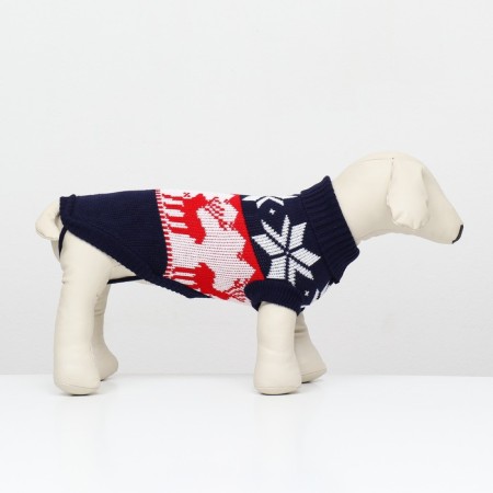 Sweater "Running Deer", XL (DS 40, Osh 33, OG 50 cm), blue-1