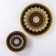 Set of table 7 objects "Mehendi", d = 30 cm - 1 pc, d = 18 cm - 6 pcs, black color with golden