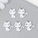 Decor for creativity metal, enamel, rhinestone "White cat" 2x1.7 cm