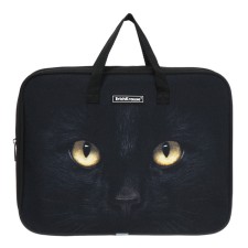 Folder with A4+handles, 360 x 290 x 70 mm, textile, Erichkrause Black Cat 57412
