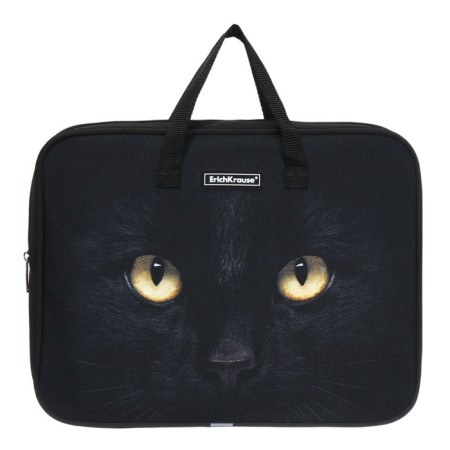 Folder with A4+handles, 360 x 290 x 70 mm, textile, Erichkrause Black Cat 57412