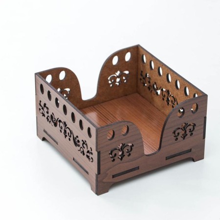 Salphetens Dolyana "Oresh", 12.5 × 12.5 cm, with napkins, wooden, brown color-3