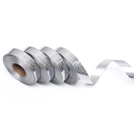 Holographic tape for decor and gifts, silver, 2 cm x 50 m-2