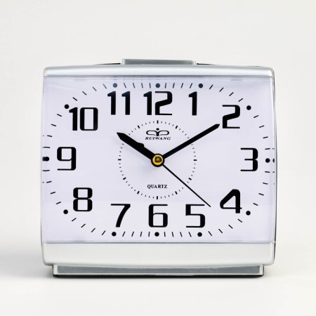 Alarm clock "Classic", discrete move, 14.3 x 6.5 x 13.2 cm, silver-1