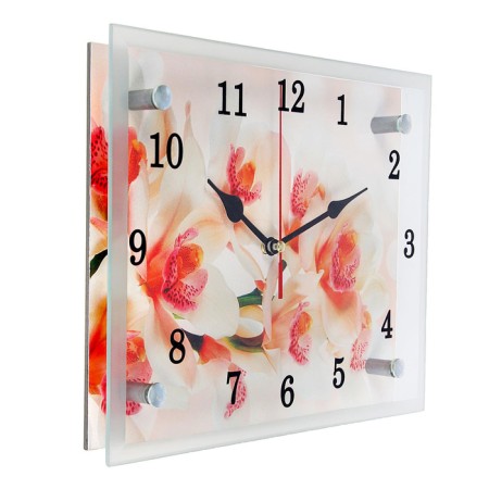 Carty clock is wall-mounted, interior "orchid", silent, 25 x 20 cm-1