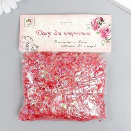 Glitter for creativity 45 grams "Coral mica" 18x12 cm-2