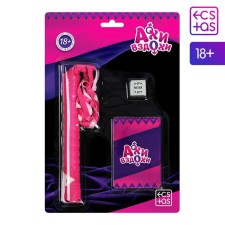 A whip in a set for two “ahi-strokes”, 3 in 1 (10 cards, a whip (color mix), 1 neon cube), 18+