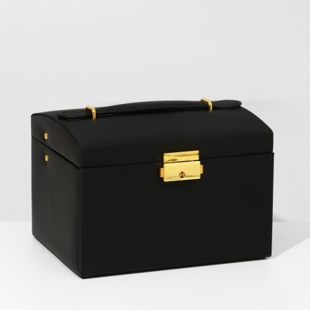 Steam for jewelry "Casket" sliding with a mirror, 17.5 × 14 × 13.5, color black-2