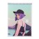 Notepad A5 80 sheets in the cage on the crest "Girls", solid cover, matte lamination, texture, block 65 g/m2, mix