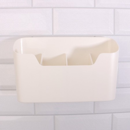Organizer for storage "Tenderness", hinged, 4 sections, with an adhesive base, 26.8 × 16.2 cm, white color-2