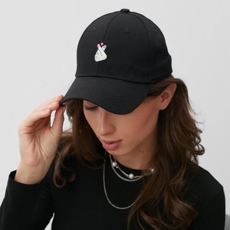 Women's cap Minaku "Love" Black color, rr 56-58