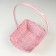 Wicker basket, 21.6 x 21.6 x 10/38 cm, pink, bamboo