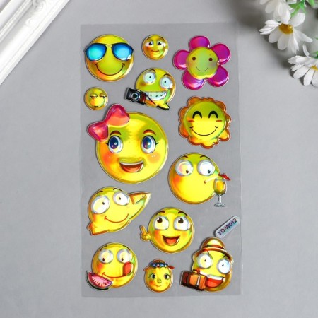 Sticker Plastic Holography "School/Smiles" MIX 23x11 cm-1