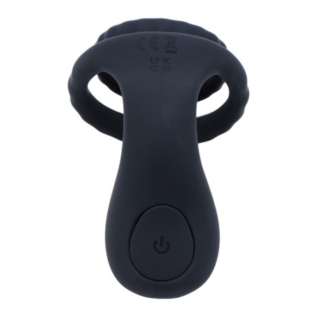 The erection ring of the oka-hoods, double, with vibration stimulation, Soft silicone, black-6