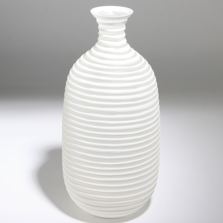 Vase for flowers "Arkady" made of glass, white 39.5 x 19 x 19 cm-1