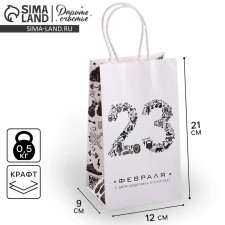 Gift craft, packaging, “Happy Defender of the Fatherland Day”, 21 x 12 x 9 cm