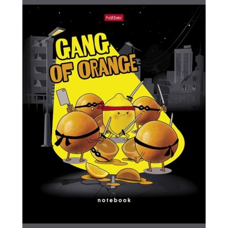 Notebook 48 sheets Cell "Orange Gang", cover coated cardboard, selective matte varnish, unit 65 g/m2, 5v mix-3