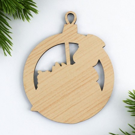 Wooden suspension on the Snowman Snowman 7.6 x 9.5 cm.-3
