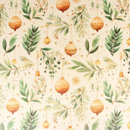 Packaging paper "Winter branches", white craft, 1 sheet, 80 g/m2, 70 x 100 cm-1