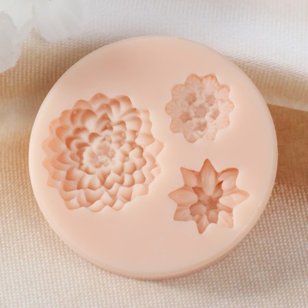 Mold Silicon "Mix flowers" 3.1x0.7 2x0.7 1.7x0.7 cm-1