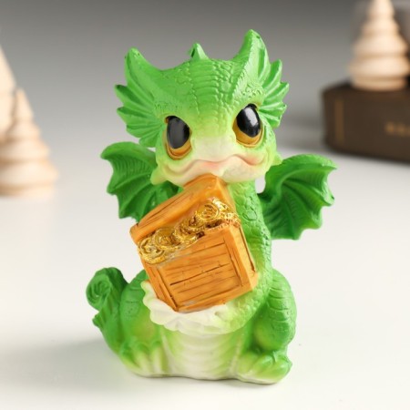 Piglite Polystone "Dragon with big eyes with a barrel/chest" mix 7x7x10.5 cm-1