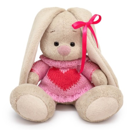 Soft toy "Bunny", in a sweater with a heart, 5 cm