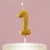 A candle for a cake, a number, brilliant “1”, gold, 4 x 10 cm.