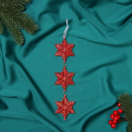 Christmas tree decoration "Snowwink suspended" 23x5.5 cm, red overflow