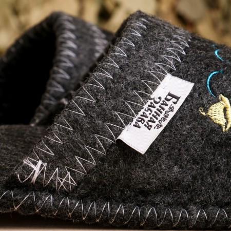 Slippers Bath felt with embroidery "with light steam"-3