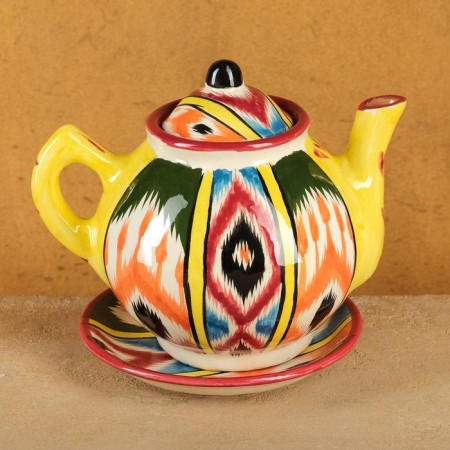 Set of Tea Rishtan Ceramics "Atlas No. 3", 9 items (kettle 0.8l, Piala 0.2l)-3