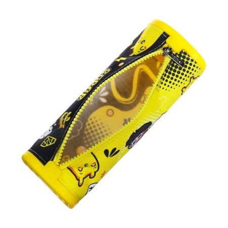 Penal soft, 1 compartment, quadro, 70 x 200 mm, Hatber "Vlad A4" silicone+textile, black/yellow npn_72252-3