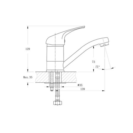 Kitchen mixer Rush Corsica CO4240-26, single-leaf, chrome-1