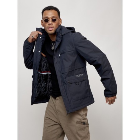 Sports male jacket, size 56, dark blue color-4